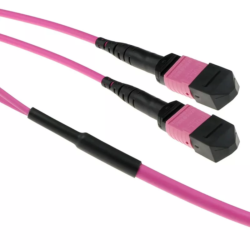 ACT 50 meter Multimode 50/125 OM4(OM3) polarity B fiber trunk kabel z 2 złączami MTP/MPO żeńskimi po każdej stronie