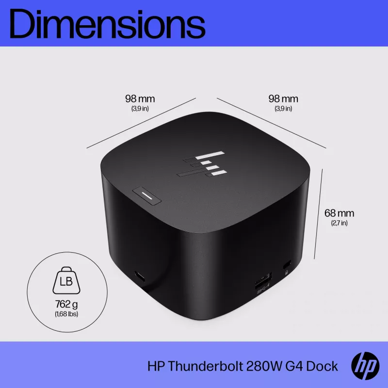 HP Thunderbolt Dock 280W G4 przewodowa stacja dokująca Thunderbolt 4 czarna
