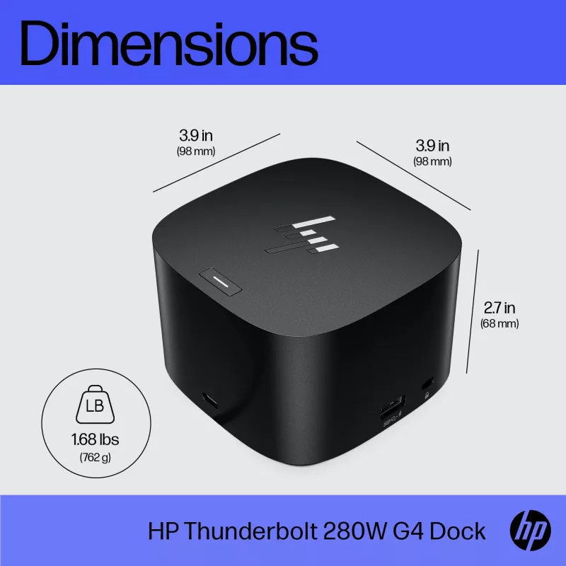 HP Thunderbolt Dock 280W G4 przewodowa stacja dokująca Thunderbolt 4 czarna