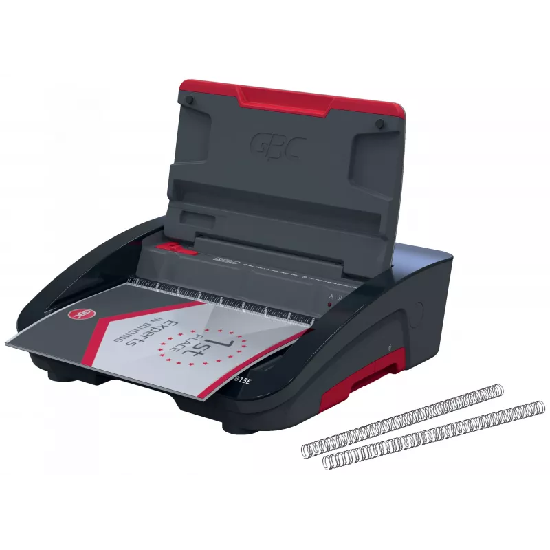 GBC WireBind® WB15E Elektryczna bindownica, Bindownica drutowa, Elektryczna, 125 arkuszy, Czarna, Czerwona