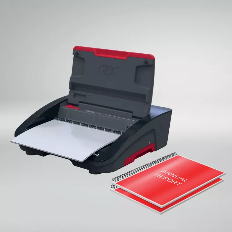 GBC WireBind® WB15E Elektryczna bindownica, Bindownica drutowa, Elektryczna, 125 arkuszy, Czarna, Czerwona