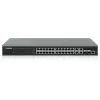 Intellinet 24-portowy gigabitowy Ethernet PoE+ przełącznik zarządzany przez przeglądarkę z 4 gigabitowymi portami combo Base-T/SFP, zgodny z IEEE 802.3at/af Power over Ethernet (PoE+/PoE), 370 W, Endspan, obudowa rack 19 cali