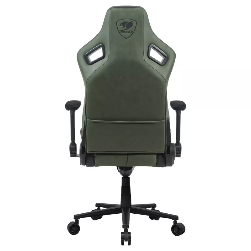 Uniwersalny fotel gamingowy Cougar DEFENSOR S ARMY zielony F — tapicerowane siedzisko, maks. 150 kg, szer. 760 × gł. 690 mm, wys. 129,5–137 cm