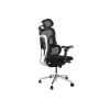 Ergonomiczne krzesło biurowe EQUIP 651053 z zagłówkiem i podłokietnikami, siateczkowe oparcie, wyściełane siedzisko, regulowana wysokość 117–135 cm, szerokość 660 mm, czarne
