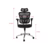 Ergonomiczne krzesło biurowe EQUIP 651053 z zagłówkiem i podłokietnikami, siateczkowe oparcie, wyściełane siedzisko, regulowana wysokość 117–135 cm, szerokość 660 mm, czarne