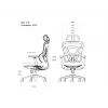 Ergonomiczne krzesło biurowe EQUIP 651053 z zagłówkiem i podłokietnikami, siateczkowe oparcie, wyściełane siedzisko, regulowana wysokość 117–135 cm, szerokość 660 mm, czarne