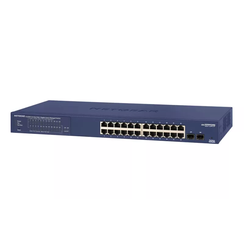 NETGEAR GS724TP Managed L2/L3/L4 Gigabit Ethernet (10/100/1000) Power over Ethernet (PoE) 1U Czarny, Szary