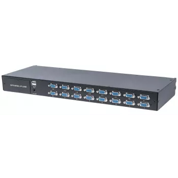 Modularny 16-portowy przełącznik KVM VGA Intellinet, do użytku z numerami produktów 507622, 507738, 507981, 507998, 508025, 508032, 508049 i 508056