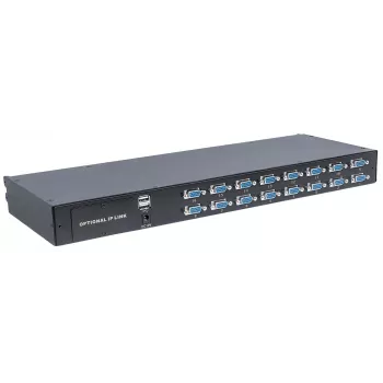 Modularny 16-portowy przełącznik KVM VGA Intellinet, do użytku z numerami produktów 507622, 507738, 507981, 507998, 508025, 508032, 508049 i 508056