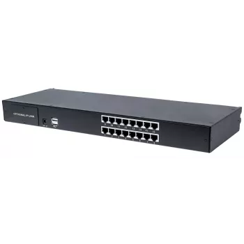 Modułowy 16-portowy przełącznik KVM VGA CAT5 Intellinet do użytku z numerami produktów 507622, 507738, 507981, 507998, 508025, 508032, 508049 i 508056