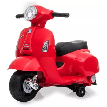 Elektryczny jeździk Jamara Vespa Mini — zasilany bateriami, 4 koła, dla dzieci od 1,6 roku życia, światła, kolory: czarny/czerwony