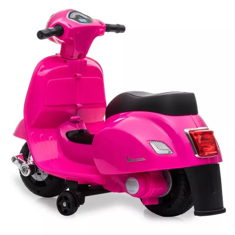 Elektryczny jeździk Jamara Vespa Mini, zasilany bateriami, 4 koła, wiek od 1,6 lat, światła, czarny lub różowy