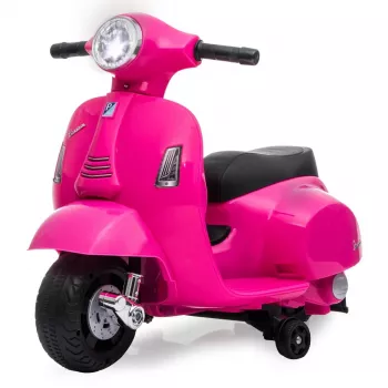 Elektryczny jeździk Jamara Vespa Mini, zasilany bateriami, 4 koła, wiek od 1,6 lat, światła, czarny lub różowy
