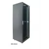 Intellinet 19-calowa szafa sieciowa - Wolnostojąca (Basic), 22U, 600x800 mm (szer. x gł.), Czarna, Płaska paczka, Maks. 600 kg, Zamek jednopunktowy w drzwiach, Jeden zamek na panel boczny, Głębokość użytkowa od 123 do 573 mm, Stelaż, Klasa IP20, Stal
