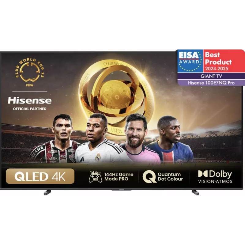 Hisense 100E77NQ PRO 2.54 m (100 cali) 4K Ultra HD Smart TV Wi-Fi Czarny 500 cd/m²