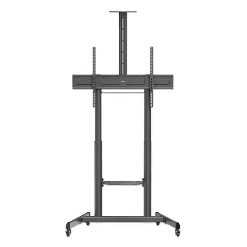Manhattan Trolley Mount Stand for TV & Monitors (regulacja wysokości korbą), Do ekranów: 37 inch do 120 inch, Kompatybilność VESA: wszystkie między 200x200 do 1000x600mm - sprawdź wymiary czterech otworów montażowych z tyłu ekranu, aby upewnić się, że pasują, Maks. 120kg, 1180 do 1630mm