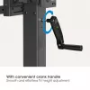 Manhattan Trolley Mount Stand for TV & Monitors (regulacja wysokości korbą), Do ekranów: 37 inch do 120 inch, Kompatybilność VESA: wszystkie między 200x200 do 1000x600mm - sprawdź wymiary czterech otworów montażowych z tyłu ekranu, aby upewnić się, że pasują, Maks. 120kg, 1180 do 1630mm