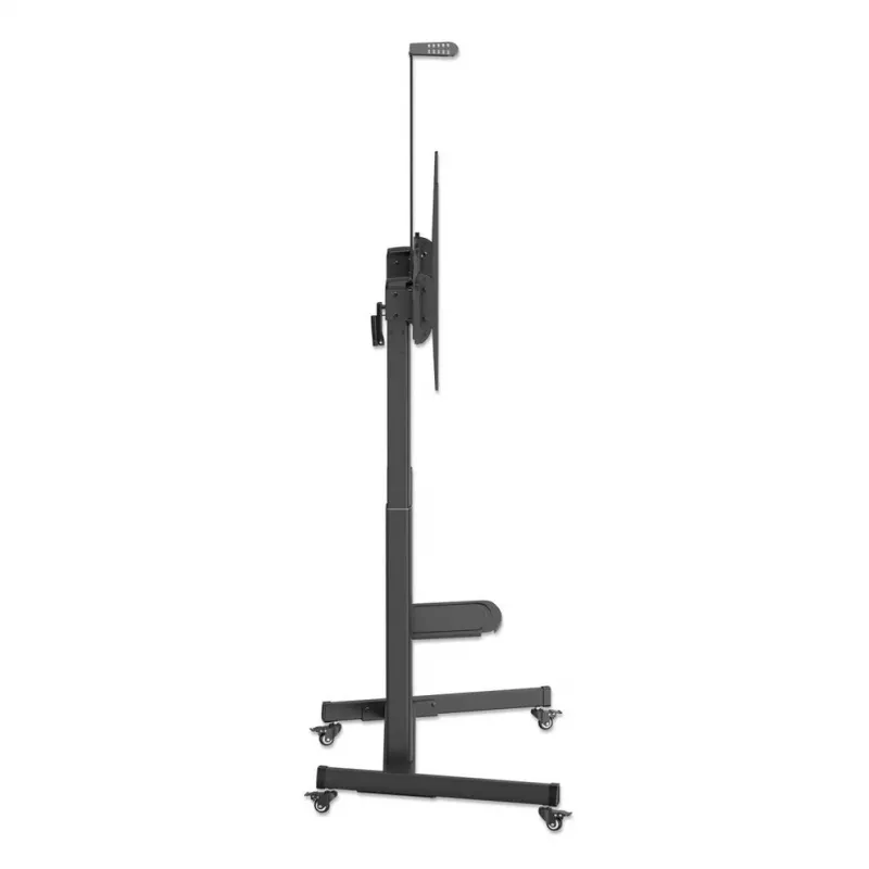 Manhattan Trolley Mount Stand for TV & Monitors (regulacja wysokości korbą), Do ekranów: 37 inch do 120 inch, Kompatybilność VESA: wszystkie między 200x200 do 1000x600mm - sprawdź wymiary czterech otworów montażowych z tyłu ekranu, aby upewnić się, że pasują, Maks. 120kg, 1180 do 1630mm