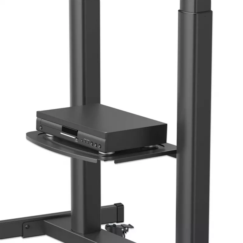 Manhattan Trolley Mount Stand for TV & Monitors (regulacja wysokości korbą), Do ekranów: 37 inch do 120 inch, Kompatybilność VESA: wszystkie między 200x200 do 1000x600mm - sprawdź wymiary czterech otworów montażowych z tyłu ekranu, aby upewnić się, że pasują, Maks. 120kg, 1180 do 1630mm