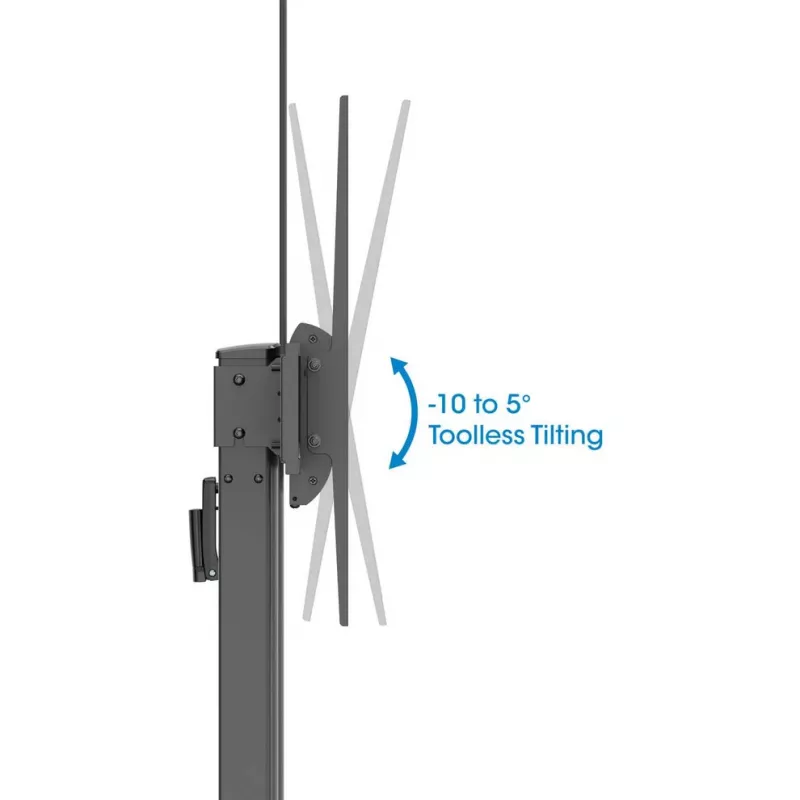 Manhattan Trolley Mount Stand for TV & Monitors (regulacja wysokości korbą), Do ekranów: 37 inch do 120 inch, Kompatybilność VESA: wszystkie między 200x200 do 1000x600mm - sprawdź wymiary czterech otworów montażowych z tyłu ekranu, aby upewnić się, że pasują, Maks. 120kg, 1180 do 1630mm