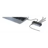eSTUFF GLB232006 stacja dokująca/replikator portów do laptopa przewodowa USB 3.2 Gen 1 (3.1 Gen 1) Type-C aluminium, czarna