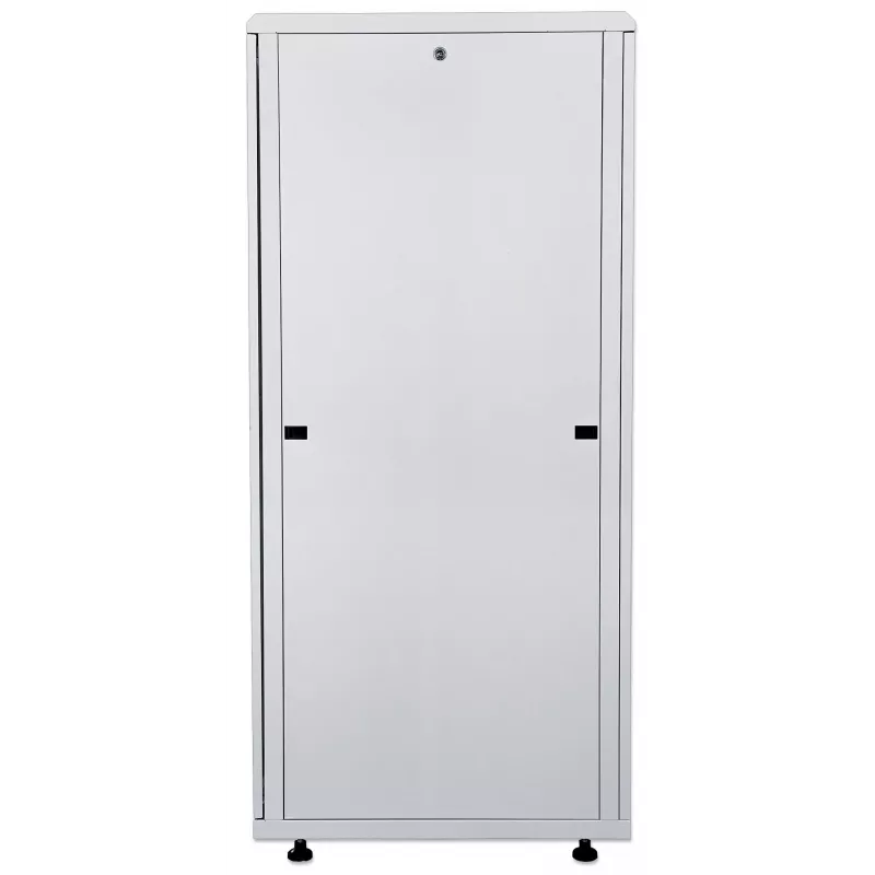 Intellinet 19-calowa szafa sieciowa - wolnostojąca, 32U, 800x800mm (szerokość x głębokość), szary, w paczce do samodzielnego montażu, maks. 1500 kg, wielopunktowy zamek drzwi, jeden zamek na panel boczny, użyteczna głębokość 123 do 573 mm, klasa IP20, stojak, stal
