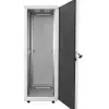 Intellinet 19-calowa szafa sieciowa - wolnostojąca, 32U, 800x800mm (szerokość x głębokość), szary, w paczce do samodzielnego montażu, maks. 1500 kg, wielopunktowy zamek drzwi, jeden zamek na panel boczny, użyteczna głębokość 123 do 573 mm, klasa IP20, stojak, stal