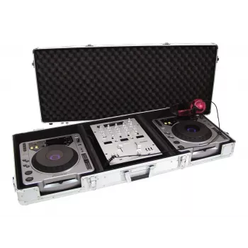 Twarda walizka Roadinger 30125356 do kontrolera DJ Sklejka Czarny Srebrny