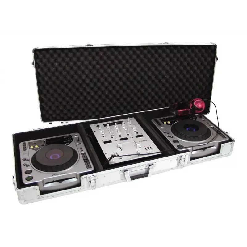Twarda walizka Roadinger 30125356 do kontrolera DJ Sklejka Czarny Srebrny