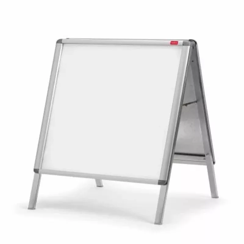 Nobo Essence A1 znak chodnikowy w kształcie litery A, przenośna tablica ogłoszeniowa, srebrny, aluminium, PVC, stal, A1, 605 mm, 1095 mm