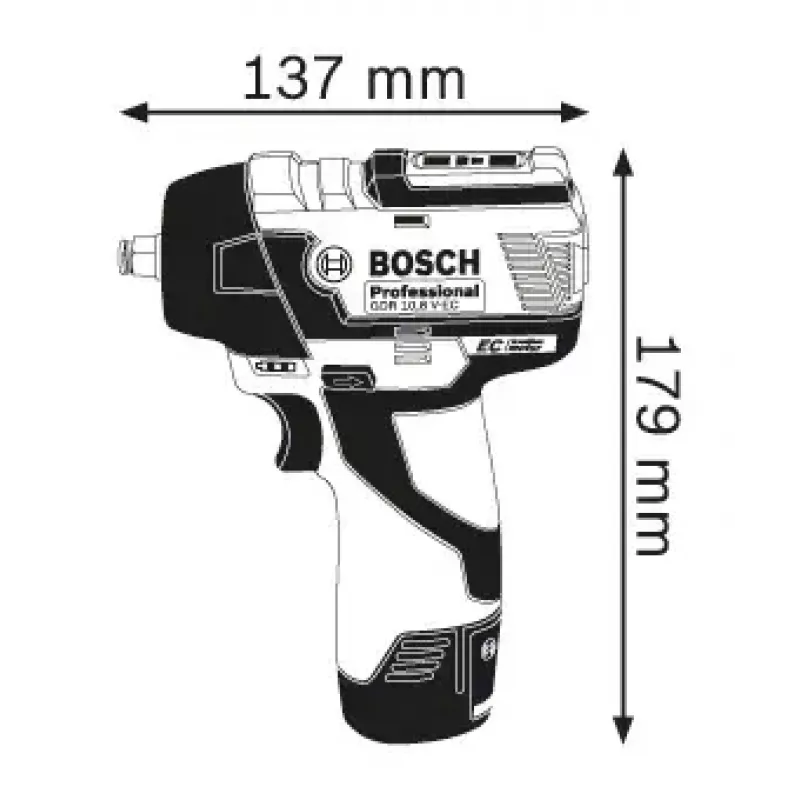 Klucz udarowy Bosch GDS 10.8 V-EC Professional 3/8 cala 2600 RPM 115 N⋅m