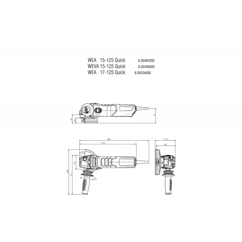Szlifierka kątowa Metabo WE 19-125 Q 1900W 11000 RPM 12,5 cm