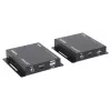 Zestaw przedłużacza Manhattan 1080p HDMI KVM over IP, przedłuża sygnał 1080p@60Hz do 120m za pomocą pojedynczego kabla Ethernet Cat6 lub sieci obsługującej IP, nadajnik i odbiornik, porty USB-A dla komputera/myszy/klawiatury, czarny, trzyletnia gwarancja