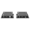 Zestaw przedłużacza Manhattan 1080p HDMI KVM over IP, przedłuża sygnał 1080p@60Hz do 120m za pomocą pojedynczego kabla Ethernet Cat6 lub sieci obsługującej IP, nadajnik i odbiornik, porty USB-A dla komputera/myszy/klawiatury, czarny, trzyletnia gwarancja