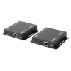 Zestaw przedłużacza Manhattan 1080p HDMI KVM over IP, przedłuża sygnał 1080p@60Hz do 120m za pomocą pojedynczego kabla Ethernet Cat6 lub sieci obsługującej IP, nadajnik i odbiornik, porty USB-A dla komputera/myszy/klawiatury, czarny, trzyletnia gwarancja