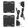 Zestaw przedłużacza Manhattan 1080p HDMI KVM over IP, przedłuża sygnał 1080p@60Hz do 120m za pomocą pojedynczego kabla Ethernet Cat6 lub sieci obsługującej IP, nadajnik i odbiornik, porty USB-A dla komputera/myszy/klawiatury, czarny, trzyletnia gwarancja