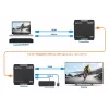 Zestaw przedłużacza Manhattan 1080p HDMI KVM over IP, przedłuża sygnał 1080p@60Hz do 120m za pomocą pojedynczego kabla Ethernet Cat6 lub sieci obsługującej IP, nadajnik i odbiornik, porty USB-A dla komputera/myszy/klawiatury, czarny, trzyletnia gwarancja
