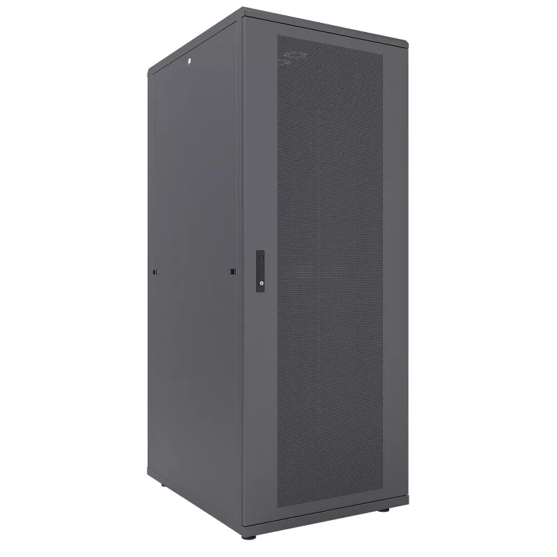 Intellinet Szafa serwerowa 19 cali - Wolnostojąca, 47U, 800x1000mm (szerokość x głębokość), Czarna, Paczka płaska, Maks. 1500kg, Wielopunktowy zamek drzwi, Jeden zamek na panel boczny, Użytkowa głębokość 123 do 773mm, IP20, Stelaż, Stal