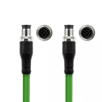 ACT Industrial 15,00 m kabel czujnikowy M12A 8-pin męski do M12A 8-pin męskiego, kabel Ultraflex TPE, ekranowany