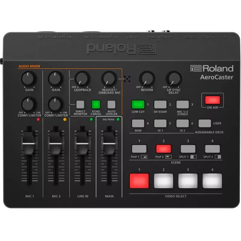 Interfejs audio Roland AeroCaster Czarny 24-bit 48 kHz Phantom Power 48 V