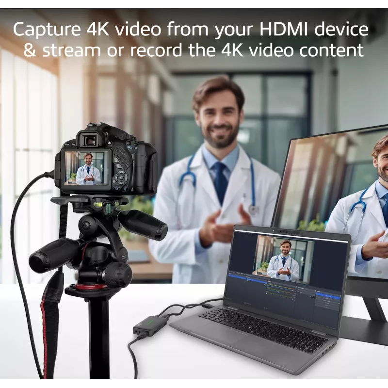 Karta przechwytująca wideo ACT USB-C, przejście HDMI 4K@60Hz, przechwytywanie 4K@30Hz