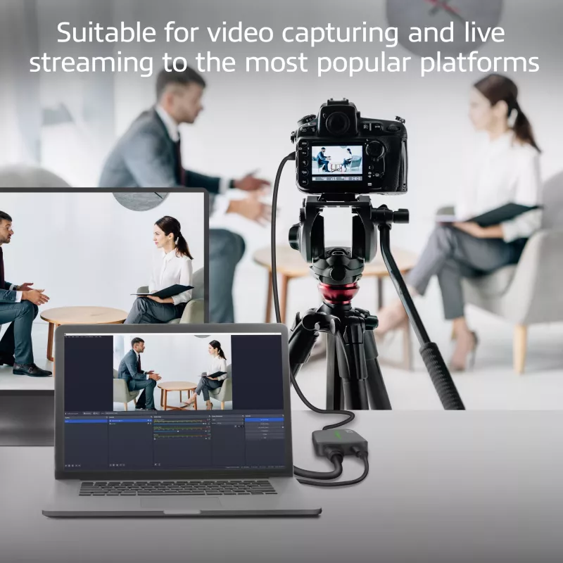 Karta przechwytująca wideo ACT USB-C, przejście HDMI 4K@60Hz, przechwytywanie 4K@30Hz