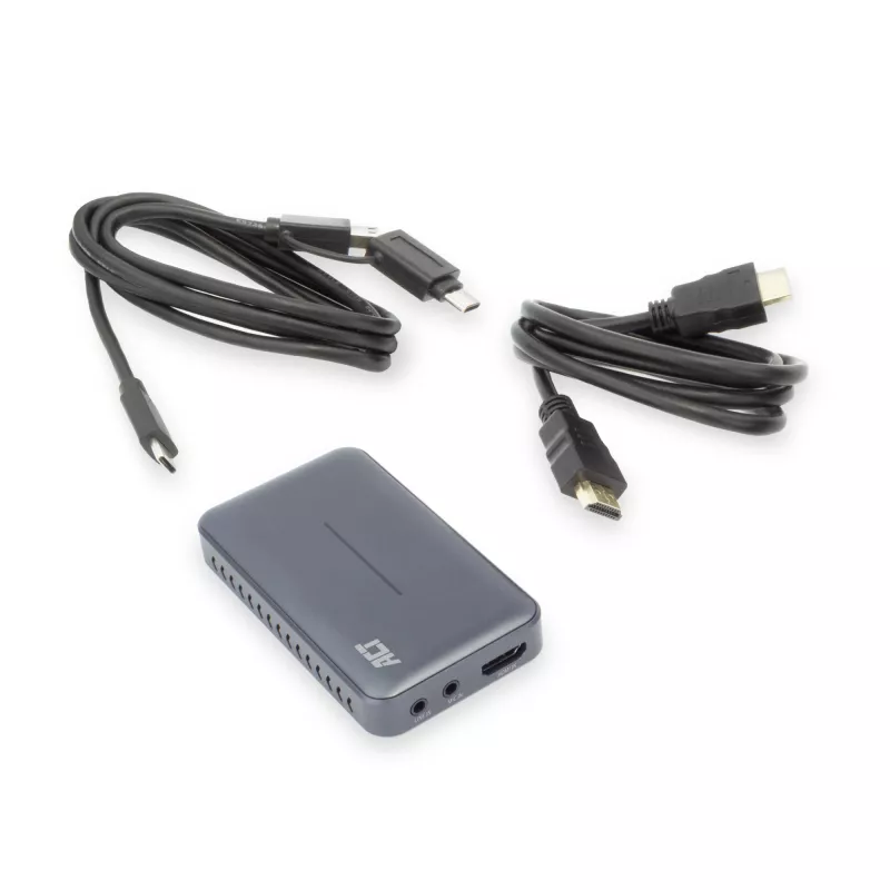 Karta przechwytująca wideo ACT USB-C, przejście HDMI 4K@60Hz, przechwytywanie 4K@30Hz