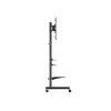 Mobilny wózek pod telewizor EQUIP 50–90 cali z półką perforowaną, VESA 200x200–600x400, 60 kg, czarny