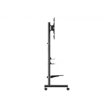 Mobilny wózek pod telewizor EQUIP 50–90 cali z półką perforowaną, VESA 200x200–600x400, 60 kg, czarny