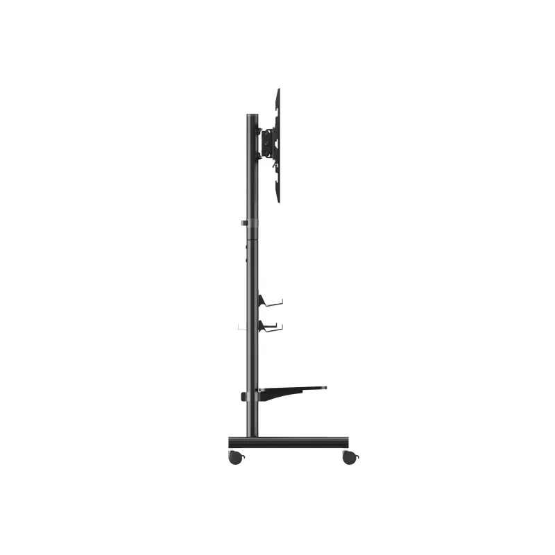 Mobilny wózek pod telewizor EQUIP 50–90 cali z półką perforowaną, VESA 200x200–600x400, 60 kg, czarny