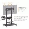 Mobilny wózek pod telewizor EQUIP 50–90 cali z półką perforowaną, VESA 200x200–600x400, 60 kg, czarny