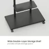 Mobilny wózek pod telewizor EQUIP 50–90 cali z półką perforowaną, VESA 200x200–600x400, 60 kg, czarny