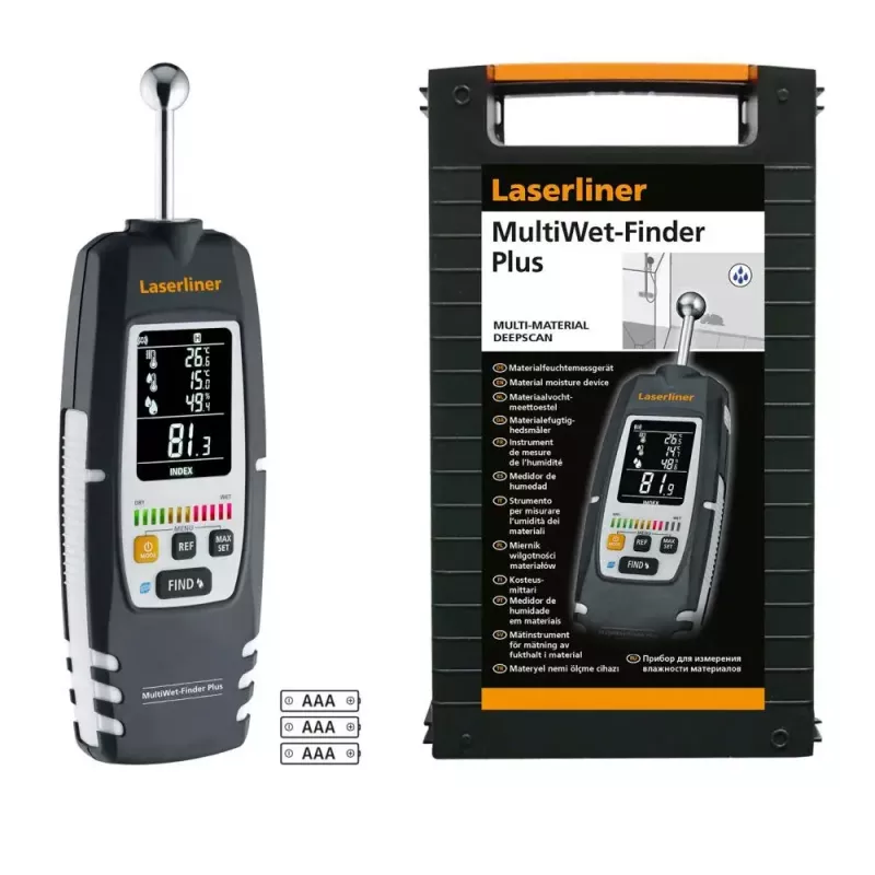 Laserliner MultiWet-Finder Plus Elektroniczny higrometr biały czarny Wyświetlacz cyfrowy