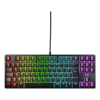 Mechaniczna klawiatura gamingowa No name K4V2 RGB — Tenkeyless 80–87%, AZERTY French, USB, podświetlenie RGB, 68 klawiszy, kabel 2 m, czarna
